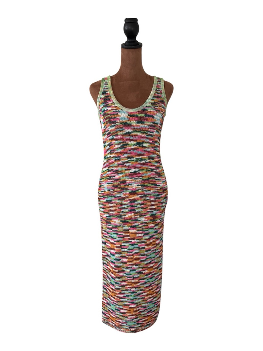 NWT Steve Madden Reyna Knit Midi Dress Multi Color Space Dye Boho Chic XS
